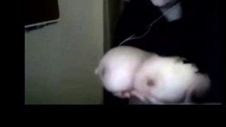 Anesa playing with her huge pale titties