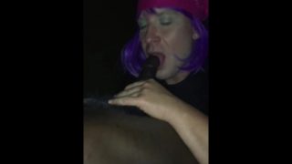 TG girl playing with a cock