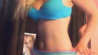 Sexy Bikini Blonde Babe Strips and Masturbates