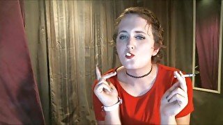 Sissy Tgirl Slut Smoking 2 Cigarettes At Once