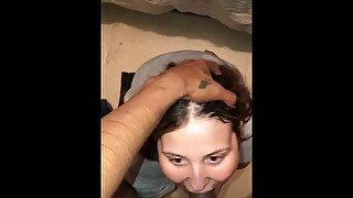 Perfect BBC blowjob by pretty white Snowbunny stepsister