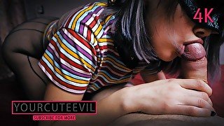 Cute Kitty Hungry for Cock - Sloppy Blowjob POV close up 4K 2160p