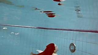 Nudist babes in the pool underwater stripping