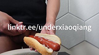 Eating Cum Filled HotDog ASMR