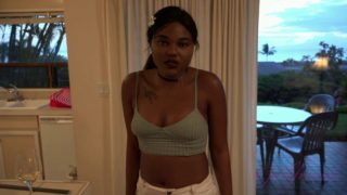 Chubby black babe gives a fantastic POV blowjob