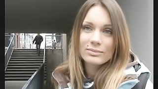 Gorgeous Czech honey showing her twat in public