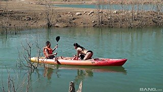 Brunette cutie Lady Dee wants to suck and fuck by the lake