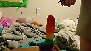 Sucking And Fucking a Dildo On My Desk