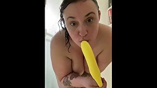 Baby request…fucking myself with a sold in the shower