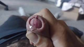 Tease, pre cum and foreskin play