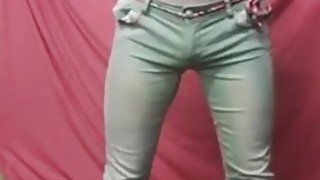 crossdresser pissing her jeans