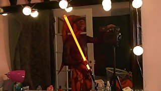 STAR WARS PARODY - BEHIND THE SCENES DARTH TALON TWILEK COSPLAY BODY PAINTING Time-lapse