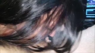 First blowjob of February belly button cum, crying, deepthroat and swallow