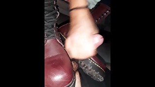 Cock crush &  handjob in large combat boots