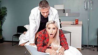 Beautiful blonde with round bottom Abella Danger fucks with an older man