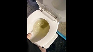 Trans Man takes long messy loud piss with stp device