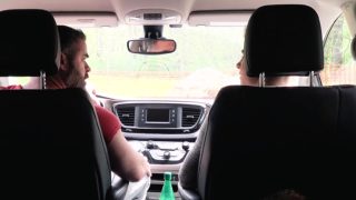 Stepdad tells his stepson to suck his cock in the car