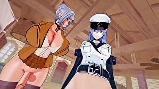 Futa Esdeath & futa Meiko Taker POV