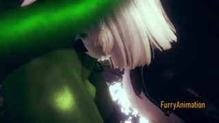 Furry Yaoi 3D - White Rabbit Blowjob to Dragon