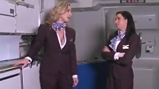 clothed stewardess fucked in first class