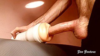 Loud Moaning Guy Fucked Fleshlight - Intense Huge Cumshot