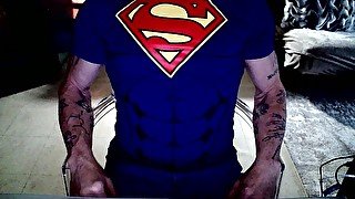 Superman cock tease