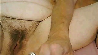 Webcam show with my lazy BBW wife exposing her dirty hairy cunt