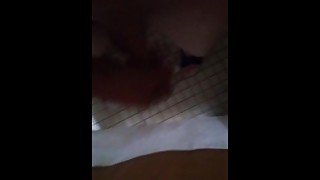 Jacking cock in shower