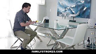 FamilyStrokes - Stepsis Sucks Off Her Big Dick Stepbrother