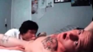 Gay boyfriend sucking big cock and rimming ass