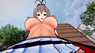 Amagi Brilliant Park futa Isuzu Sento deep blowjob right in the park Taker POV