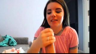 POV busty teen handjob during reading week