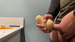 Jerking my Whole Cock off with A Butternut Squash