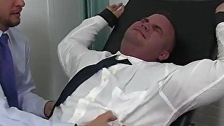 Businessman Daxx cannot escape severe feet tickling