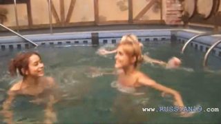 Three danish teenies in the pool