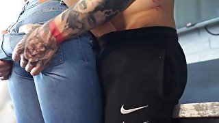 Facefuck and Creampie a Big Boobs Girl in Jeans