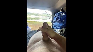 Jerking off at the lake