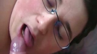 Four eyed fat bitch knows how to give a great blowjob