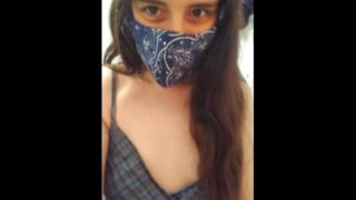 Cute Dress Nasty Gross Facemask Fetish Hairy Pussy Camgirl Pees Toilet & Uses Face Mask Toilet Paper