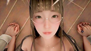 【期間限定】完璧ハーフ眼鏡美女にベビードール姿でフェラチオさせる。正常位と騎乗位で中出し　　ベビードール　ハーフ　ROOMガール