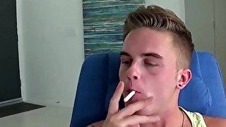 Smoking jock wanking off until jizz time