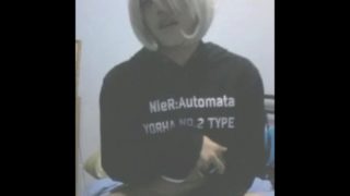 uh...cute 2b cosplay crossdresser fucking using dildo and masturbate?