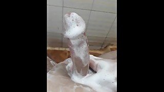 foam make me play my dick all the time in bathroom کف بازی با کیر راضی 