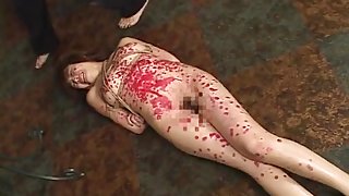 Kinky Asian slavegirl gets drenched in molten wax