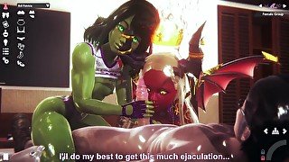 little succubus and she-hulk - Honey Select 2