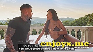 Brunette Honey Gets Down And Dirty With A Cool Sunset Backdrop - Andrea Retali