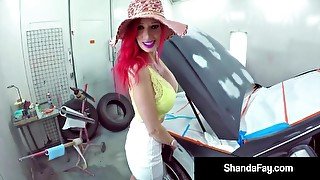 Shanda Fay - Busty Canadian Cougar Pussy Pounded In Garage!