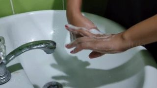 Horny pinay washes her hands to stop spreading of corona virus