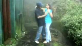 British Indian couple fuck in rain storm at hill station