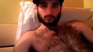 Hairy chest covered in cum